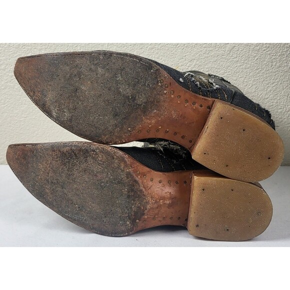 White Diamonds Denim Cowboy Western Boots Pointed Toe Mens Size 7.5 - Picture 8 of 9